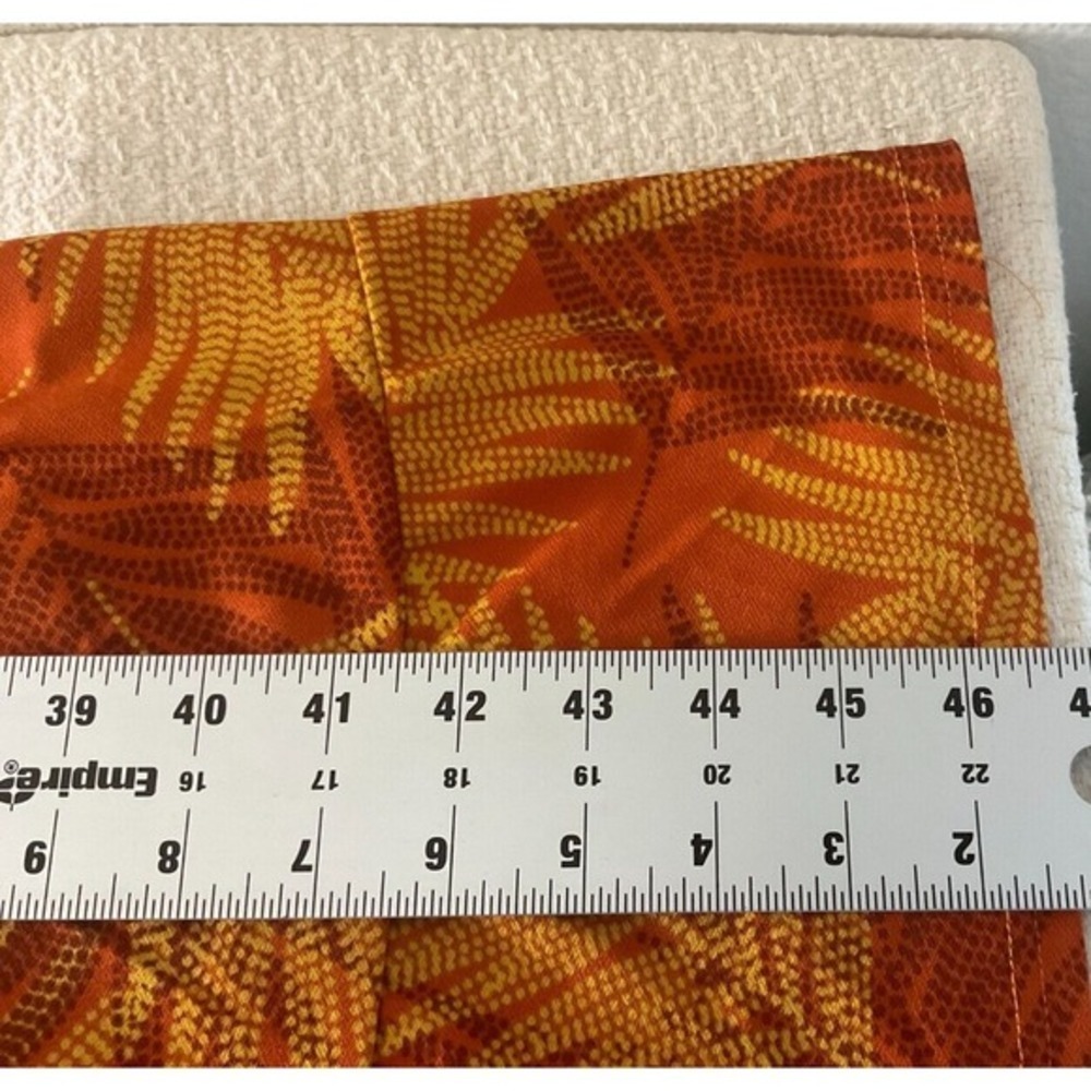 Mlle Gabrielle Womens 3X Orange Tropical Palm Tiered Boho Midi Sundress - Picture 10 of 11